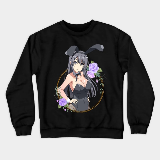 Bunny girl senpai- Mai Sakurajima Crewneck Sweatshirt by Hala Art